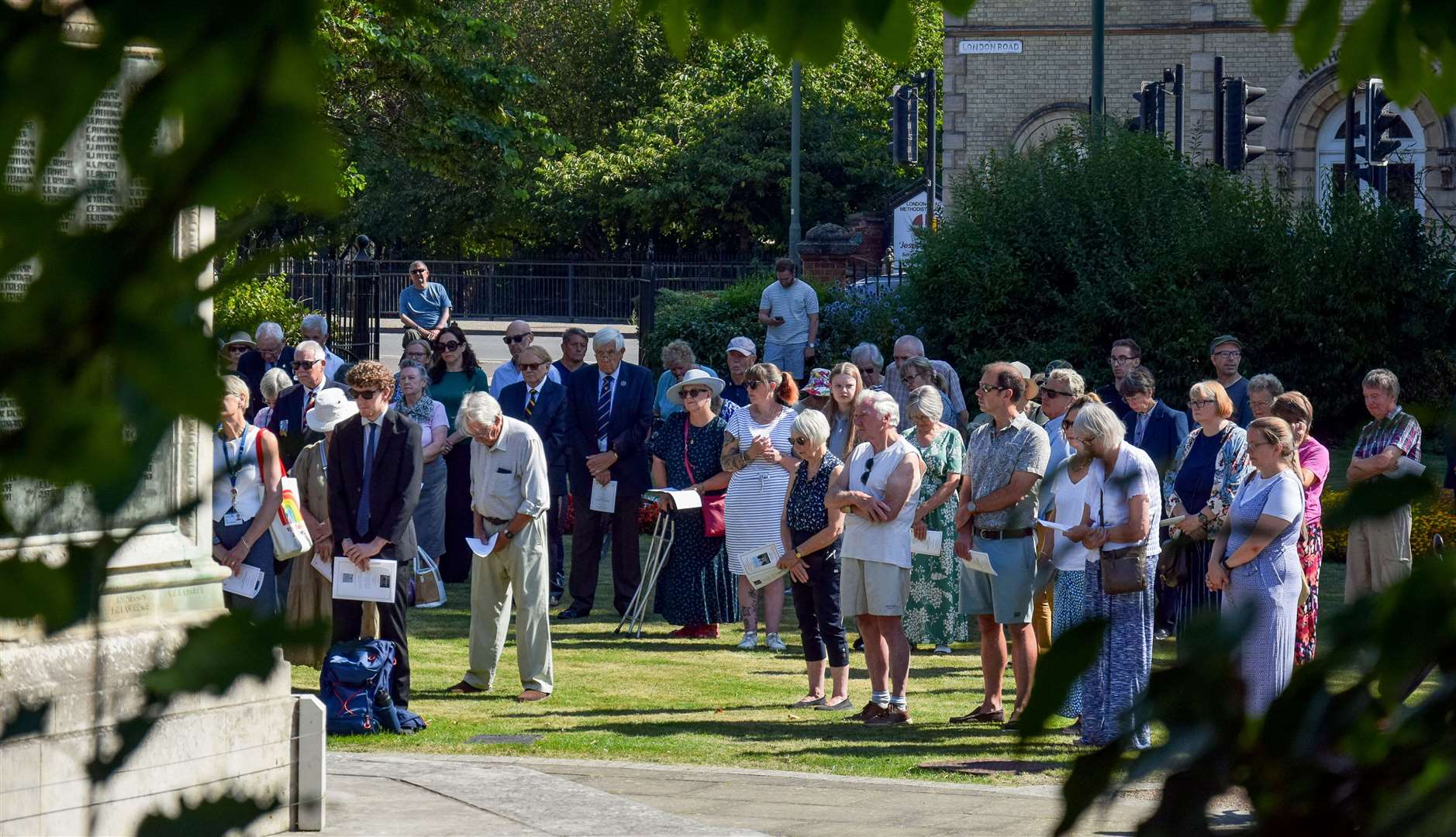 One of the town's largest VJ Day commemorations saw crowds gather for the service. Picture: West Norfolk Council