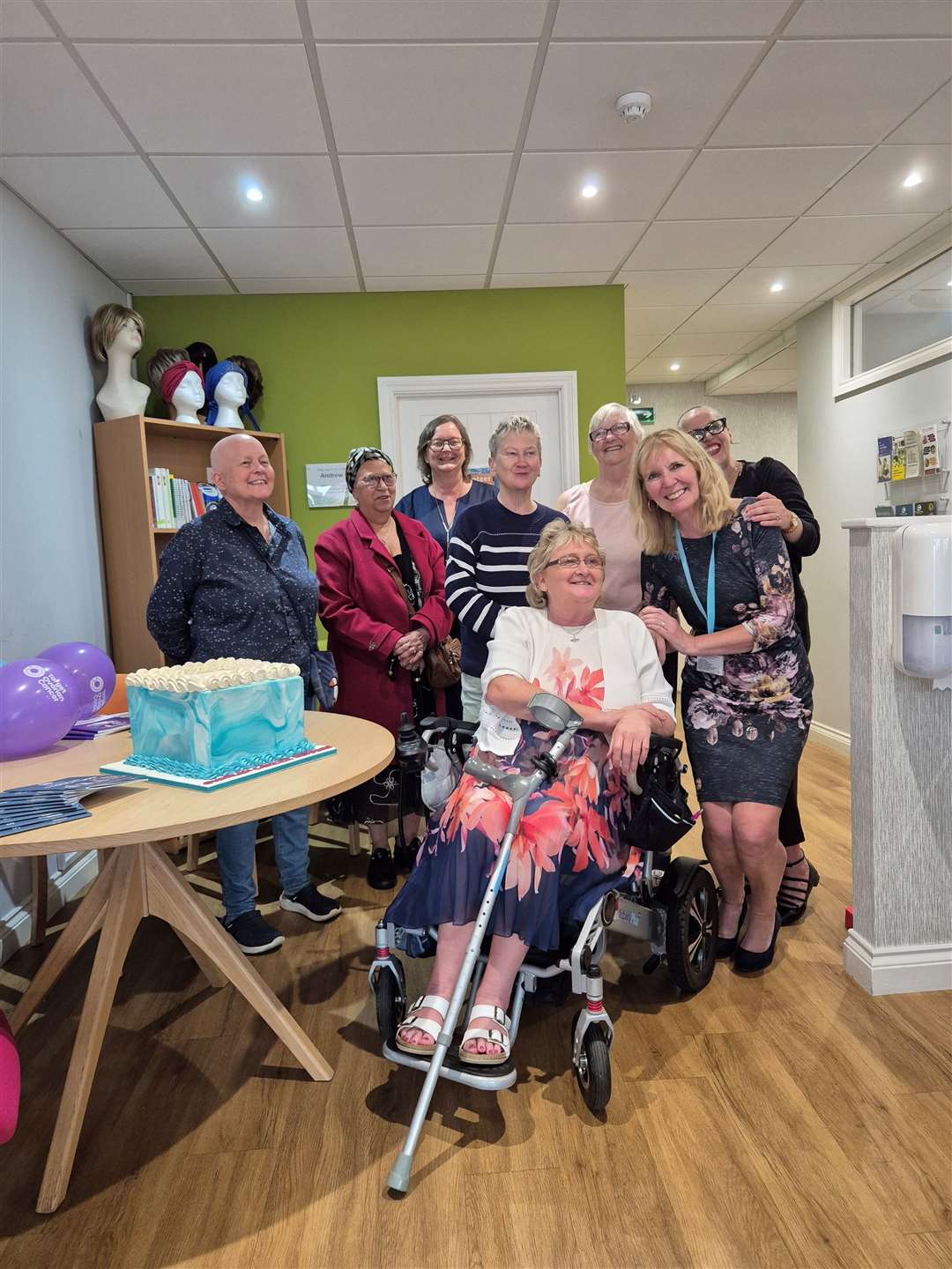 Diane Boothby with ladies from the ovarian support group and Frances Walsh, a Big C co-facilitator