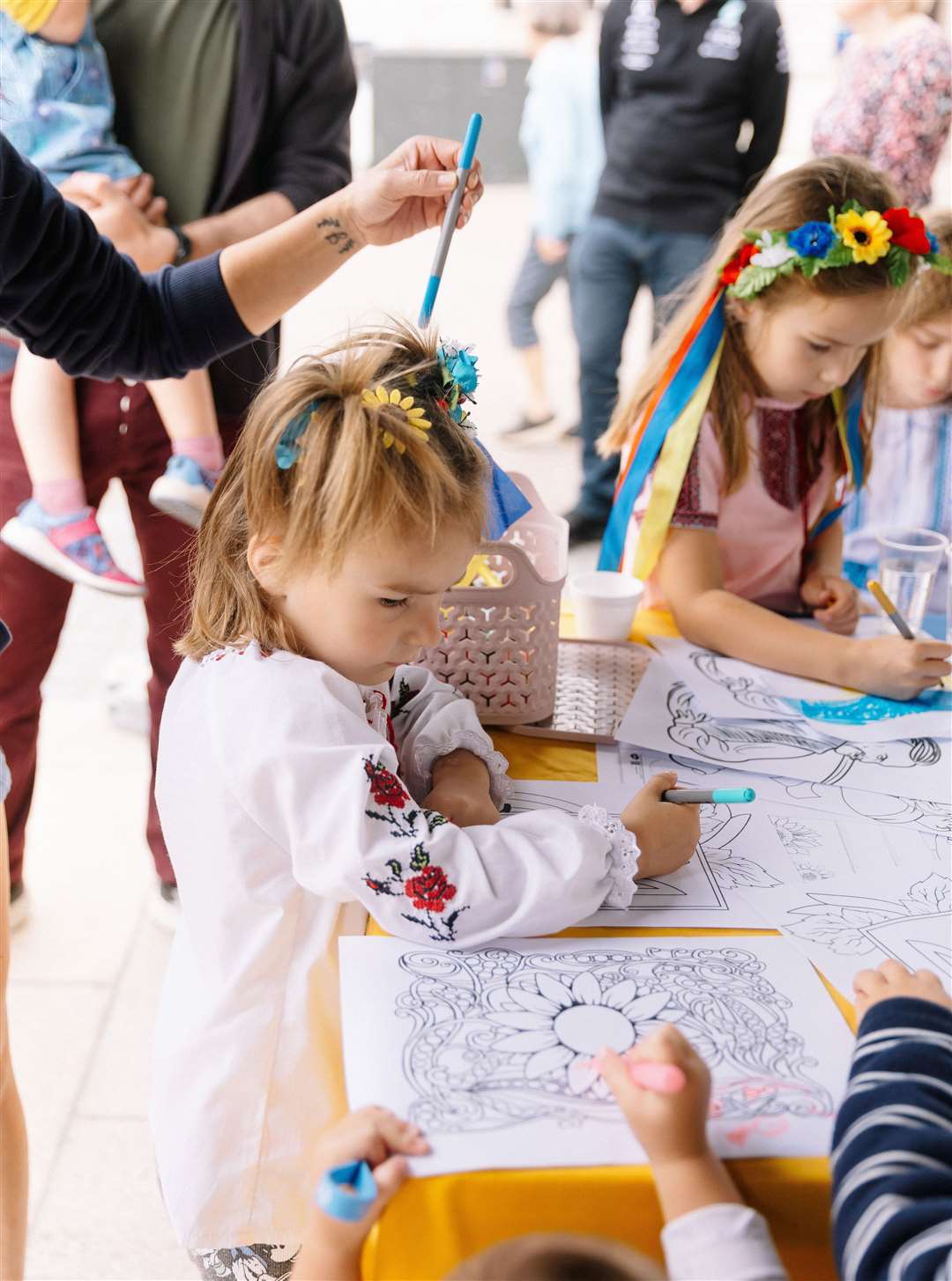 Youngsters enjoyed colouring and other activities. Picture: Liubov Khavelo