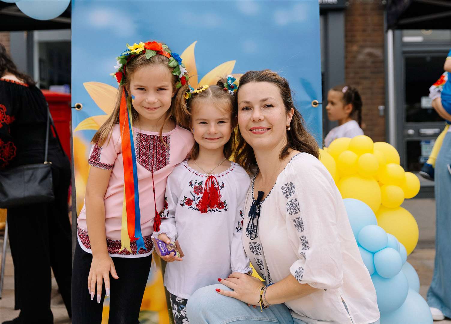 All smiles for adults and children at Sunday's celebrations. Picture: Liubov Khavelo