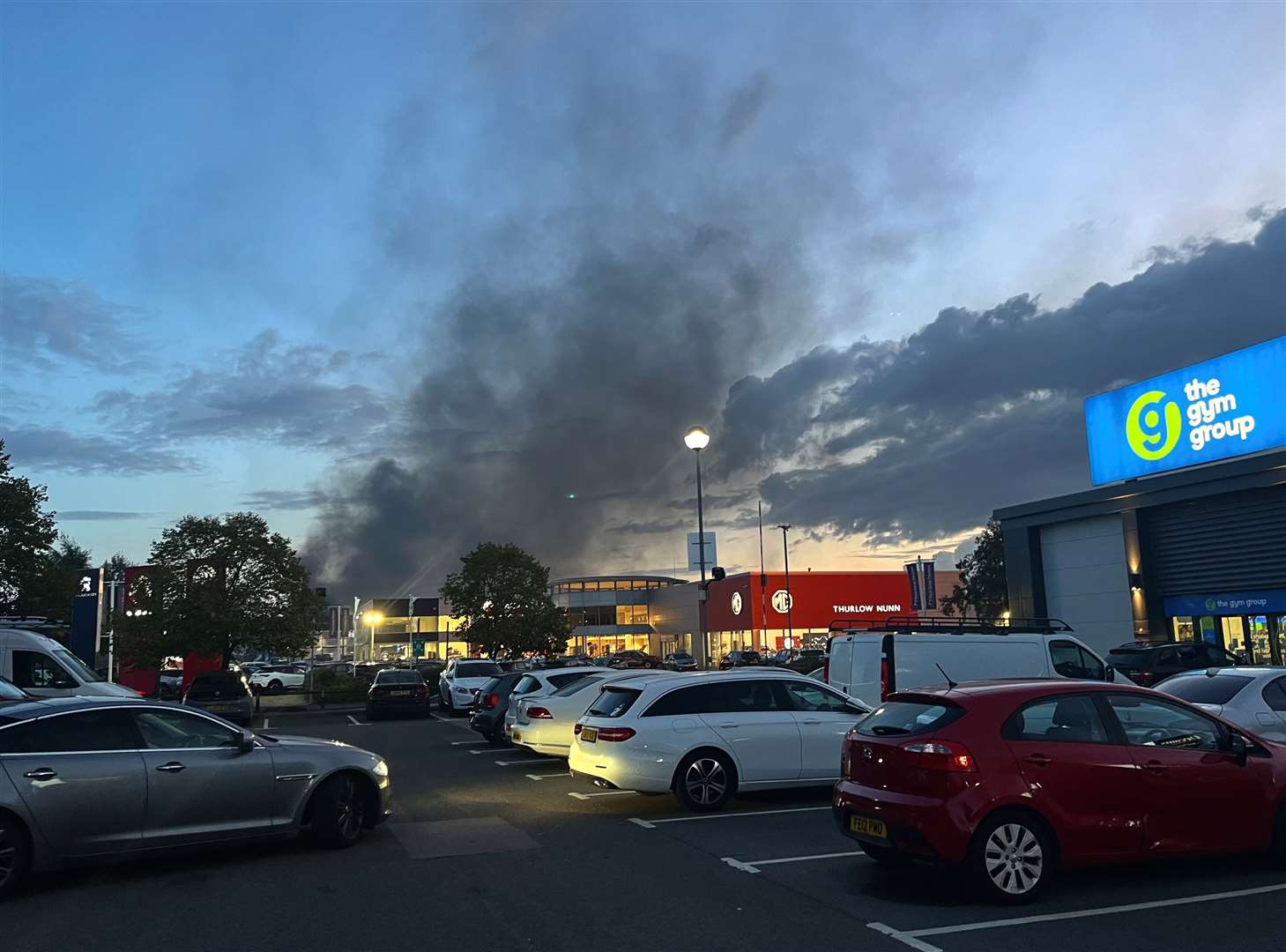Black smoke could be seen above the industrial estate