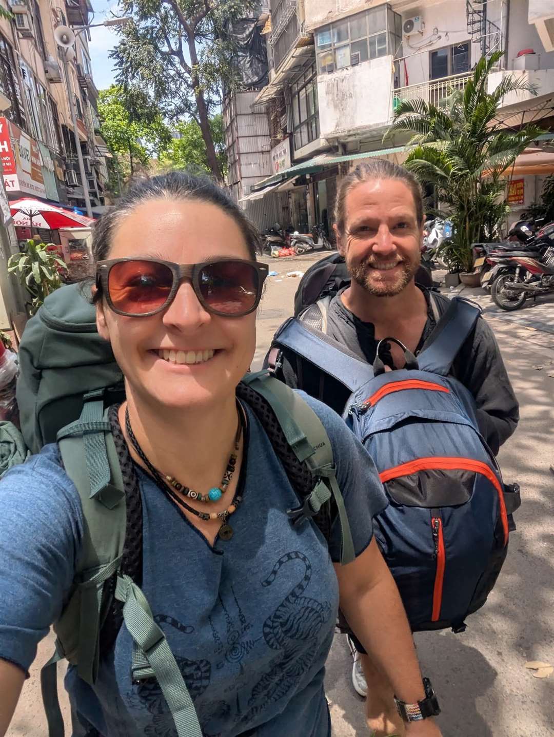 The couple are travelling the world