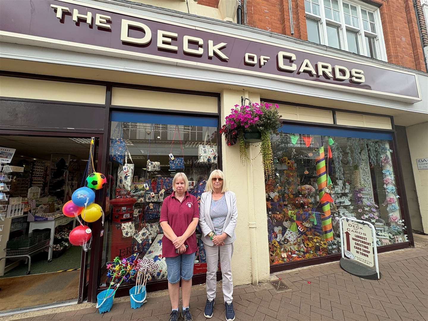 Annie Winter (right), manageress of The Deck of Cards, alongside Bernadette, who works at the store