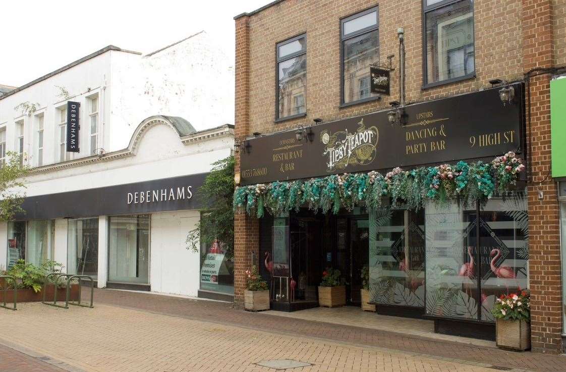 Tipsy Teapot, a rare success story at the bottom of Lynn's High Street, next to Debenhams - which is quite the opposite. Picture: Alice Hobbs