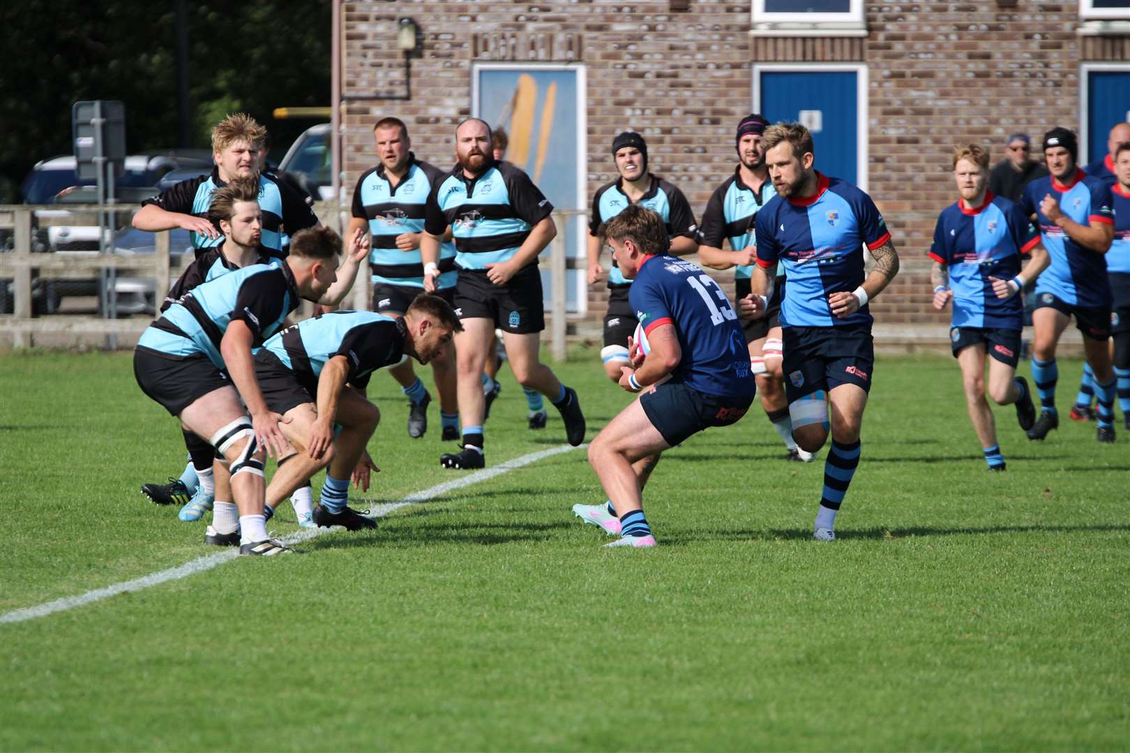 Outside-centre Aaron Tagg with the ball. Picture: Sam Few