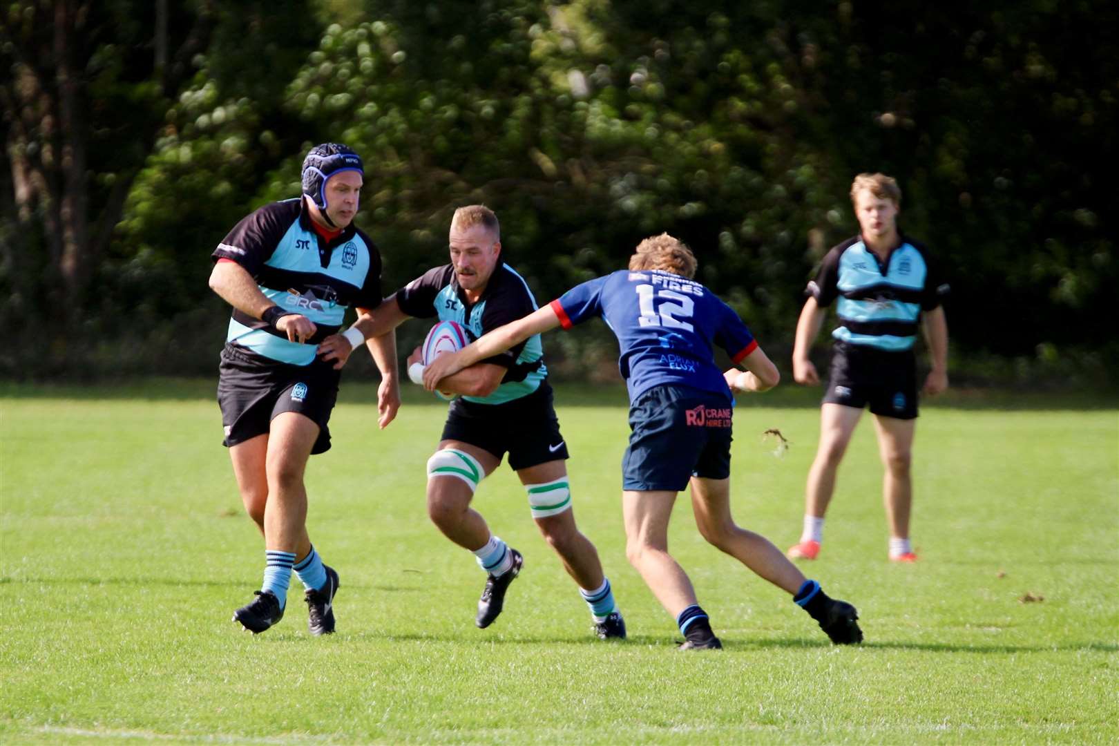 Inside-centre Trent Stoltz being tackled. Picture: Sam Few