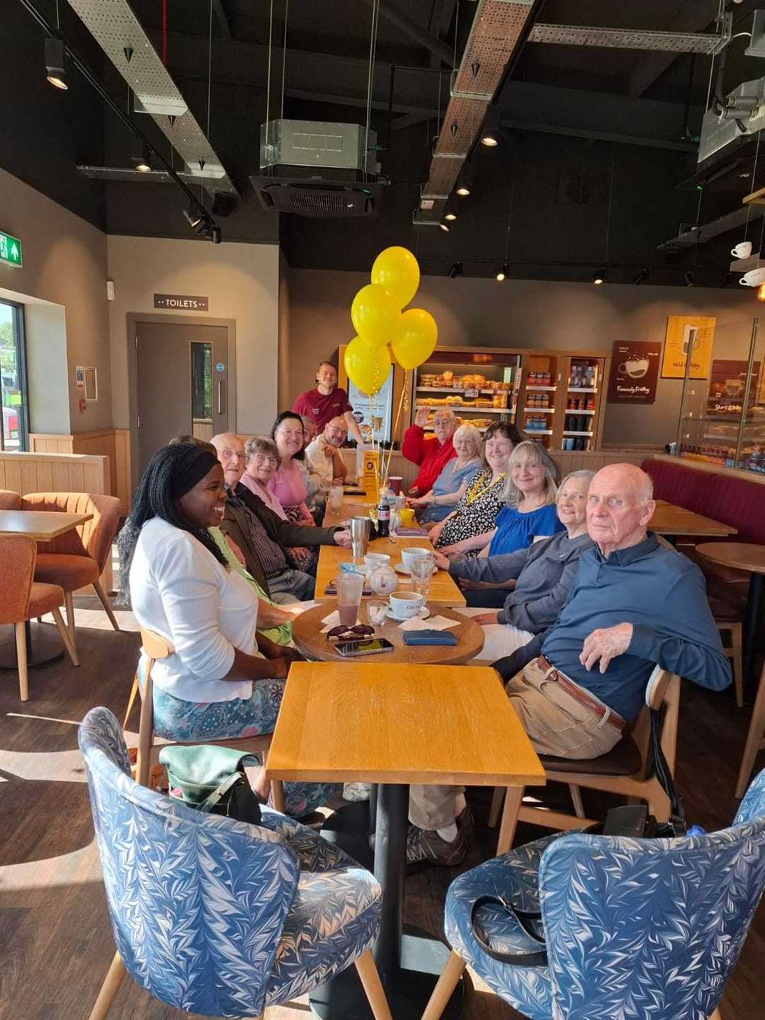 Members of the Chatty Cafe group at West Lynn Costa, including organiser Ann Marie Willett (fourth from right) and Cllr Alex Kemp (fourth from left)