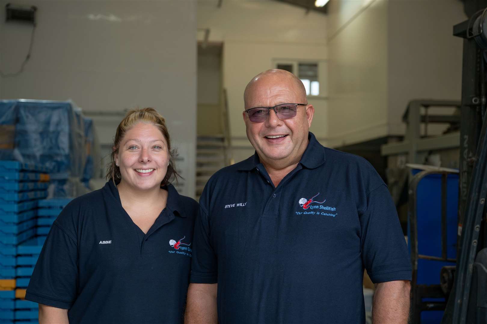 Abbie and Steven Williamson from Lynn Shellfish Limited