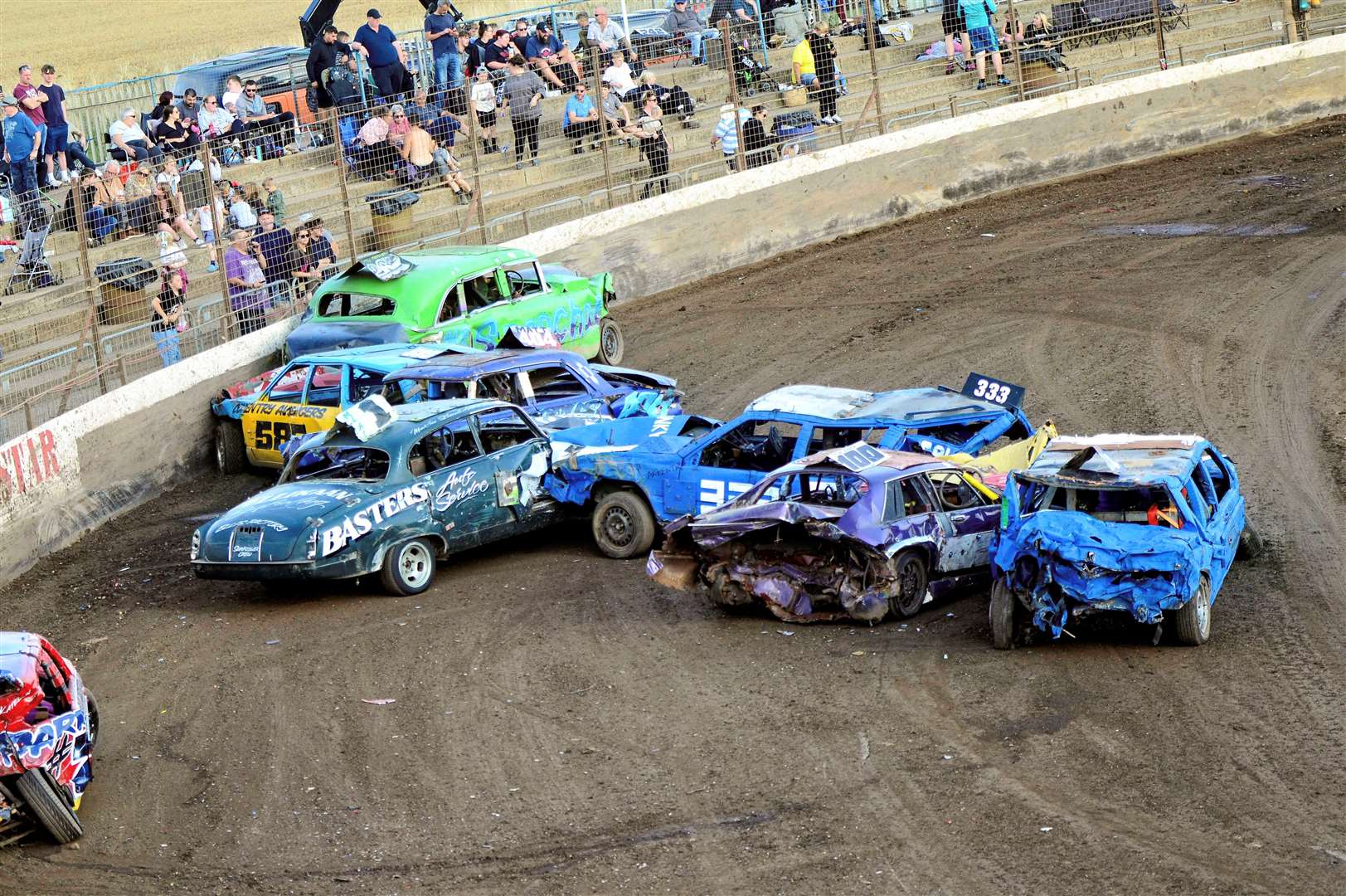 More twisted metal in the Unlimited Bangers this Saturday night. Picture: Lewis Clarke-Bull
