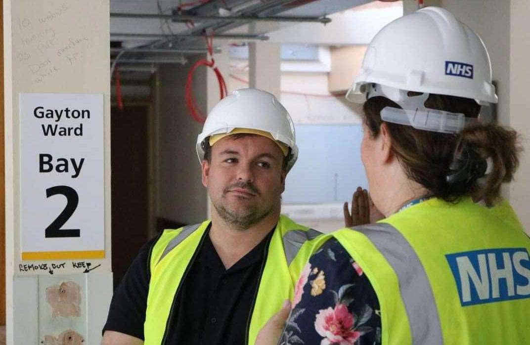 MP Terry Jermy during a visit to the QEH