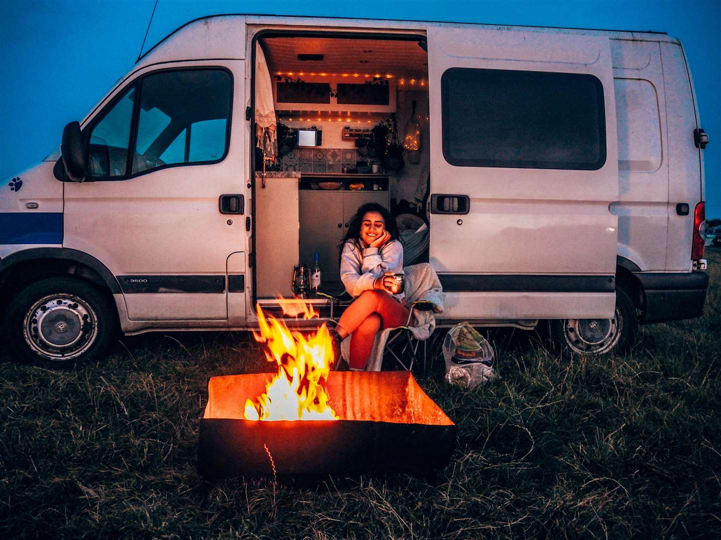 Lucy enjoying camper van life