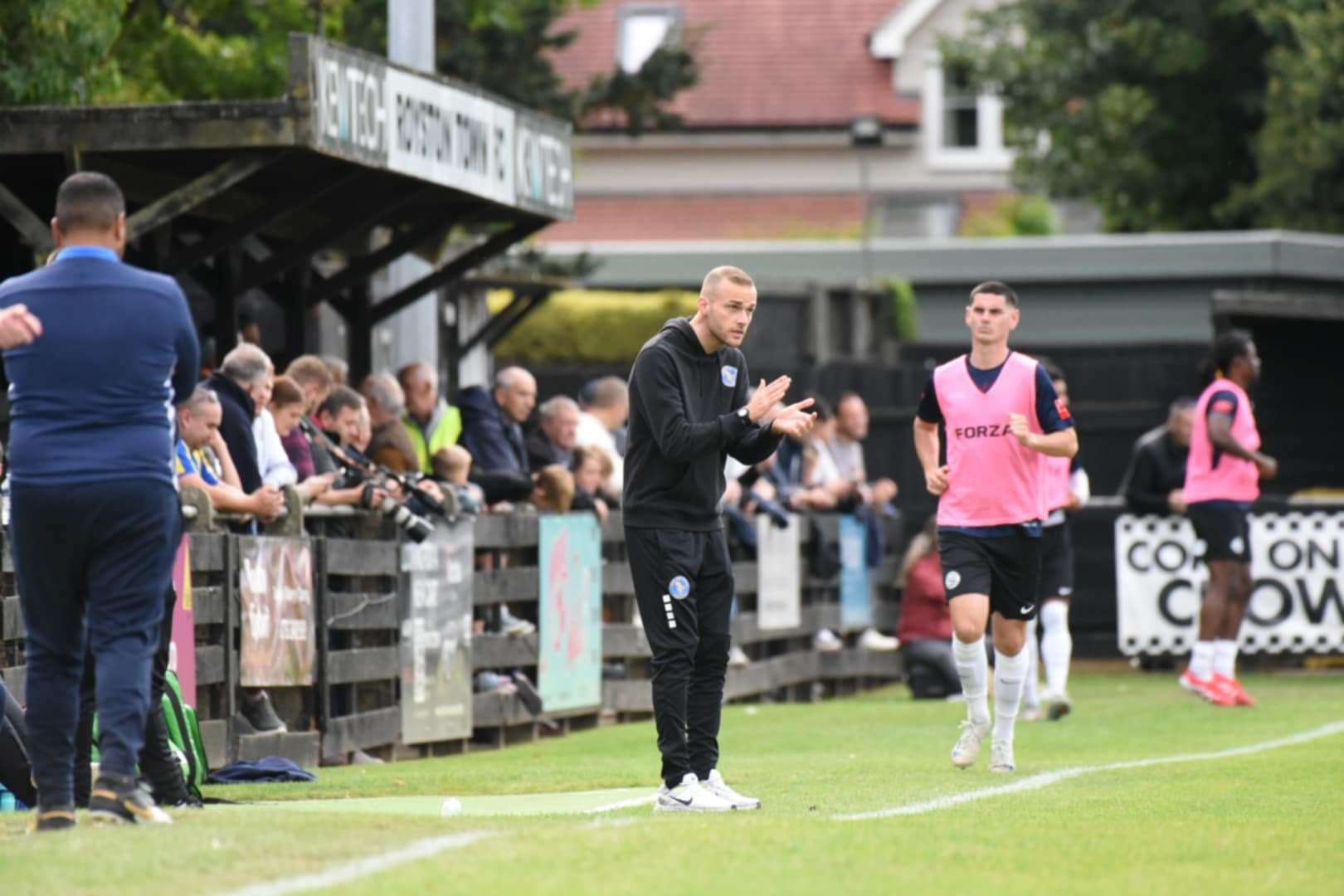 Caretaker boss Joe Simpson on the touchline. Picture: Tim Smith