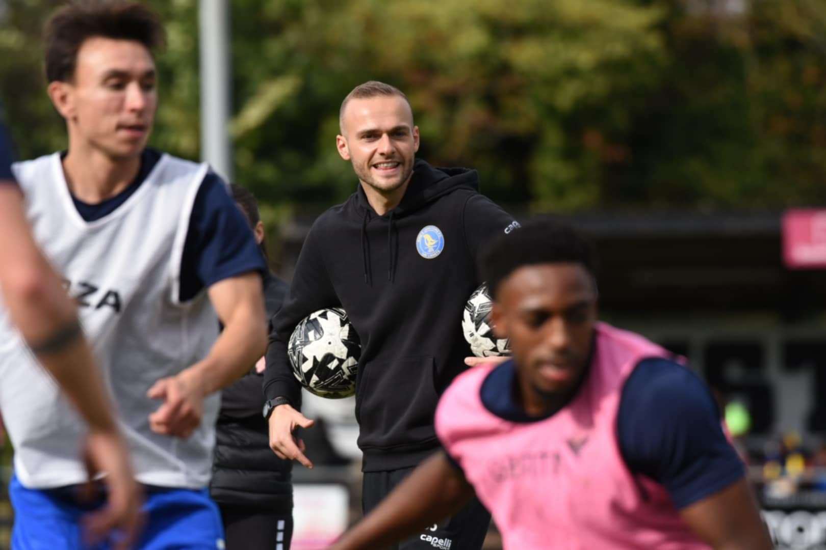 Caretaker boss Joe Simpson is all smiles. Picture: Tim Smith