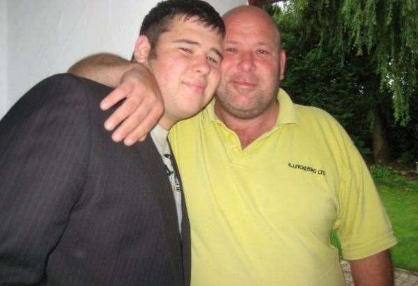 Josh Maddocks is running in memory of his dad Steven (right)