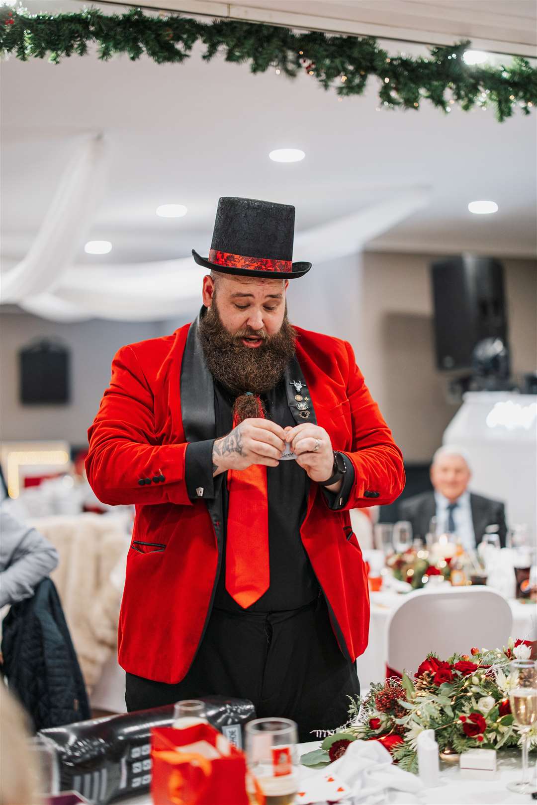 Magician Josh Maddocks at work