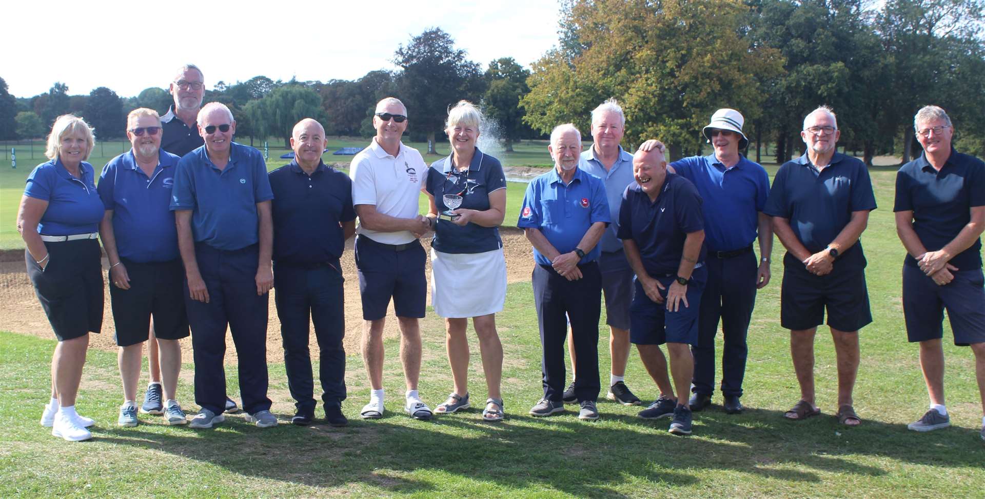 The Middleton Hall vice-captain's team celebrate their victory over the senior captain's side