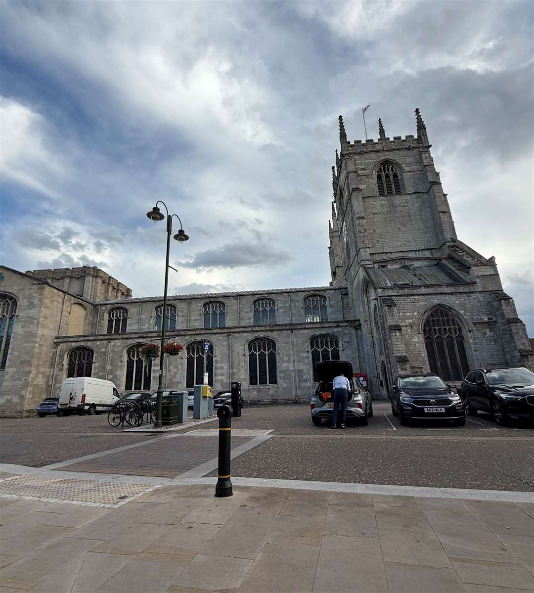 The view of Lynn Minster from an outdoor table at The Wenns