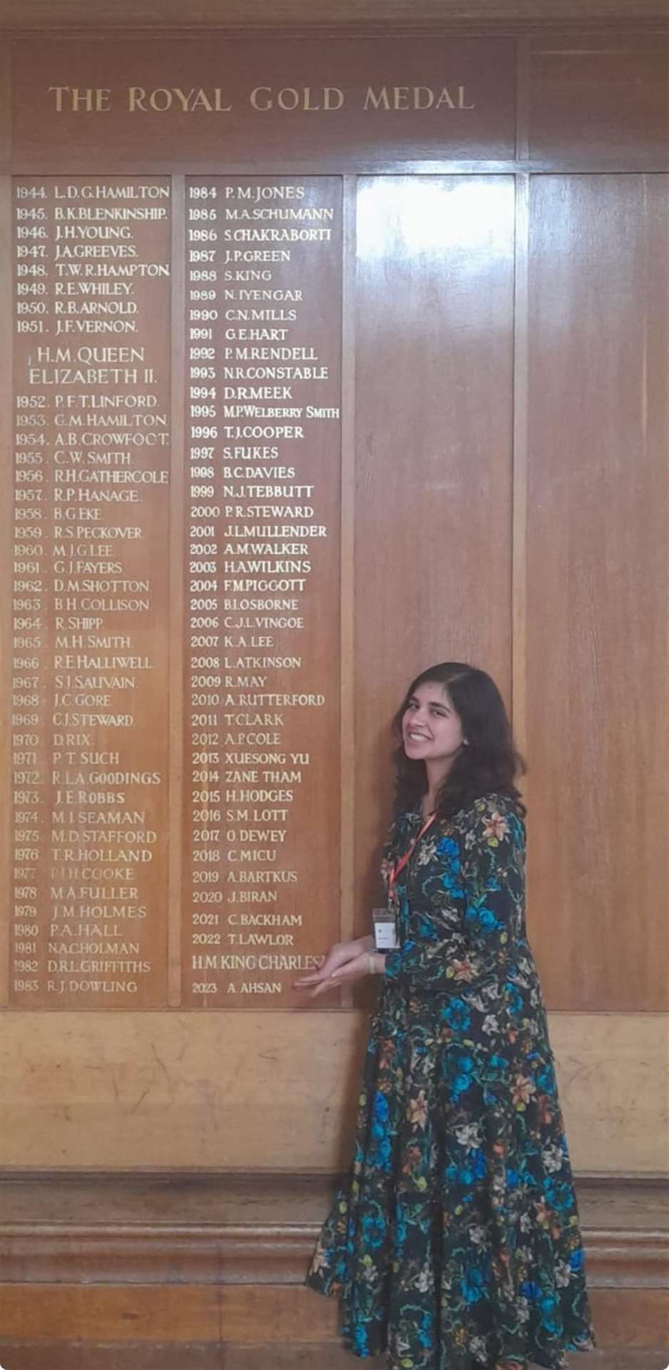 Alina Ahsan is one of many students over the years to receive the King's Gold Medal