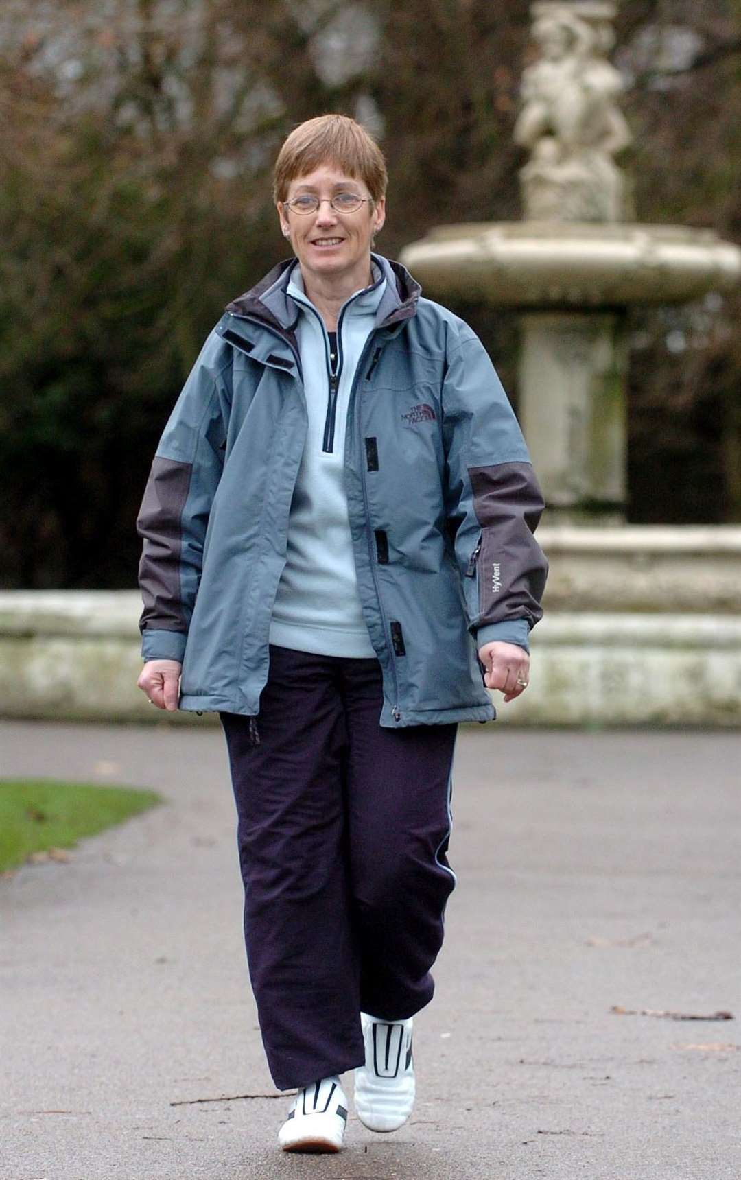 An archive photo of Bridget in 2007 on a charity walk