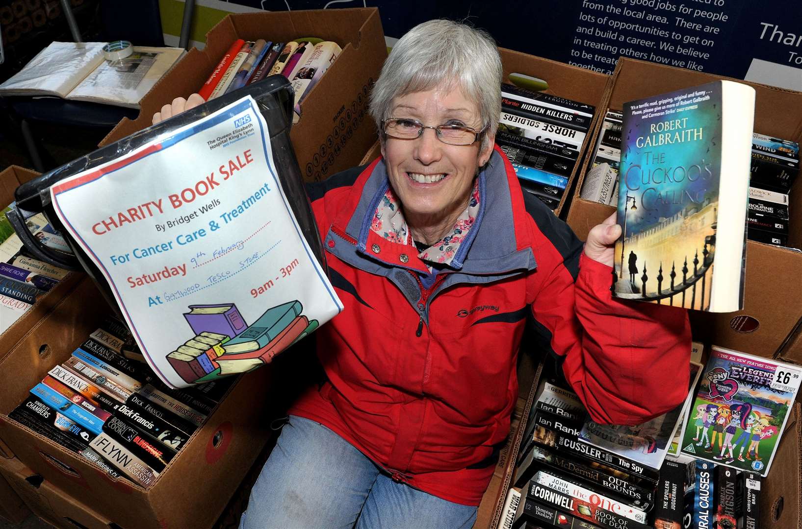 Bridget Wells at one of her charity book sales