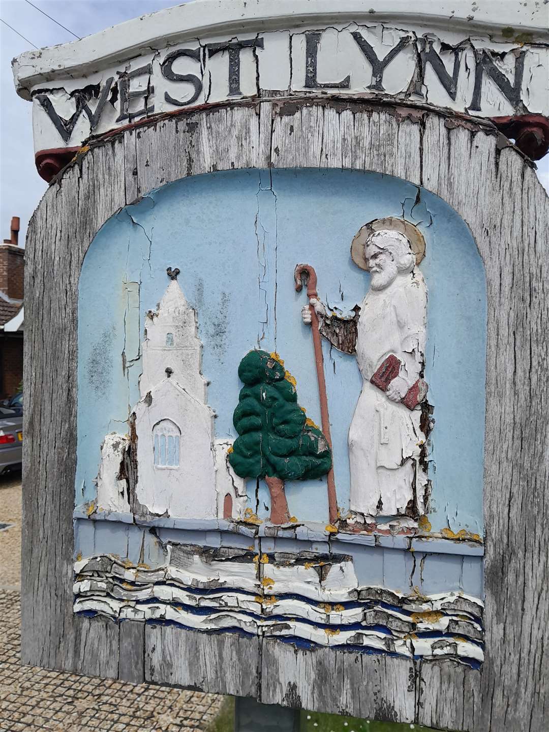 The West Lynn village sign has 'seen better days'. Picture: Greg Davis