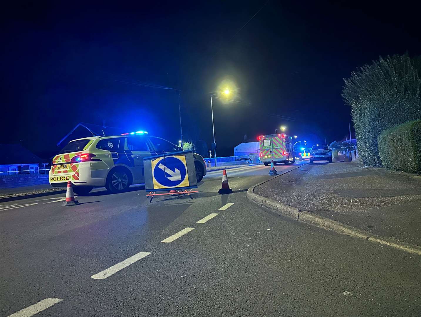 A person is believed to have been airlifted to hospital after the South Lynn crash. Picture: Kris Johnston