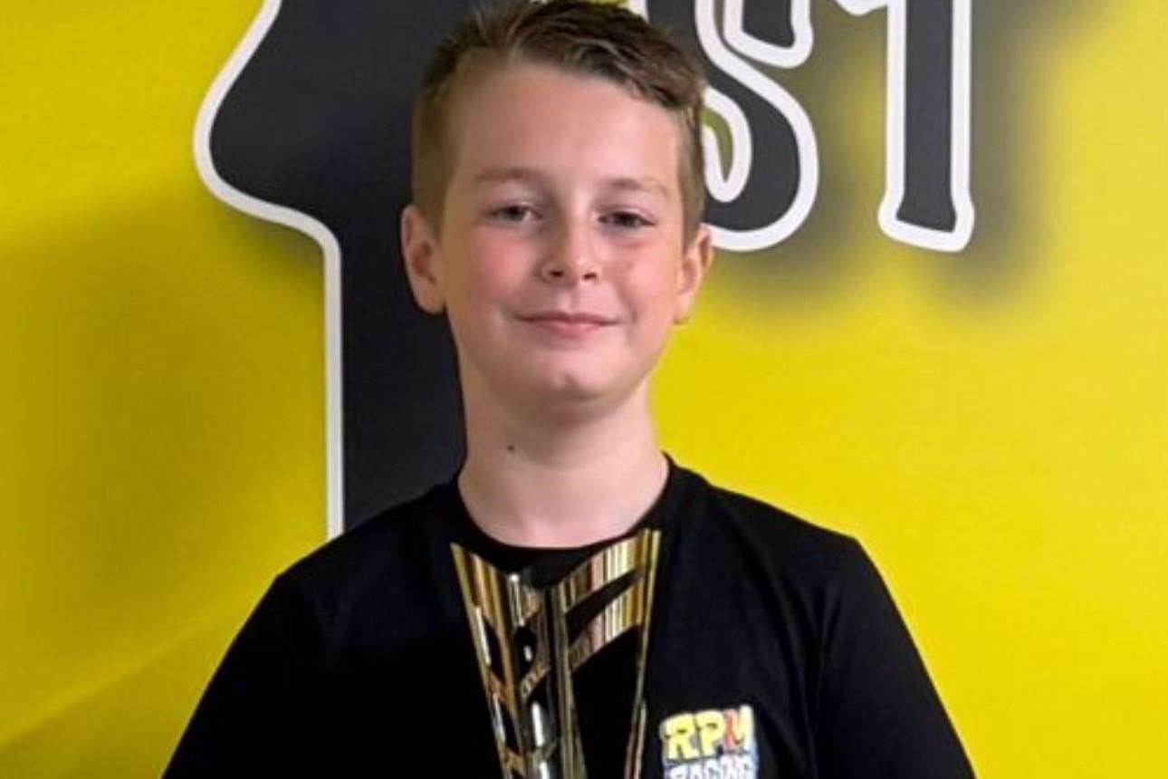 Jenson Sayell on the podium. Picture: Trudy Sayell