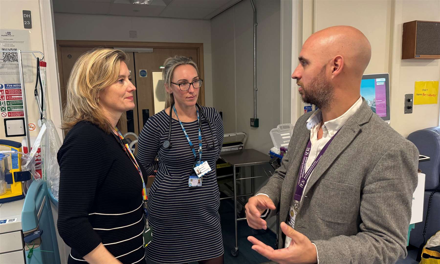 Dr Frankie Swords visiting Frailty SDEC with Dr Katie Honney and Dr Matthew Gilbert