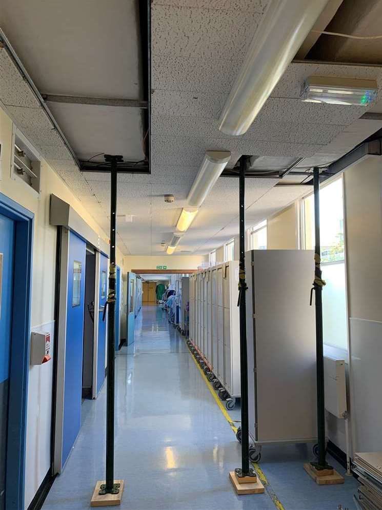More than 8,000 props are holding up the crumbling roof at QEH