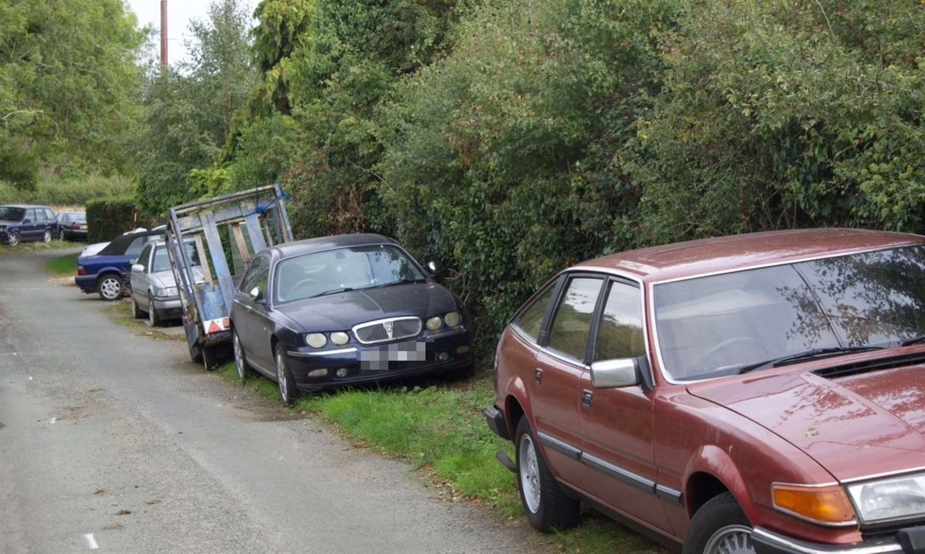Multiple cars line Brickley Lane West in Ingoldisthorpe. Picture: Alice Hobbs