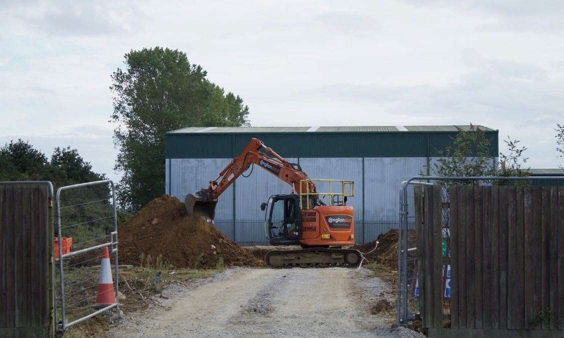 Construction workers are on-site for Fakenham's McDonald's. Picture: Alice Hobbs