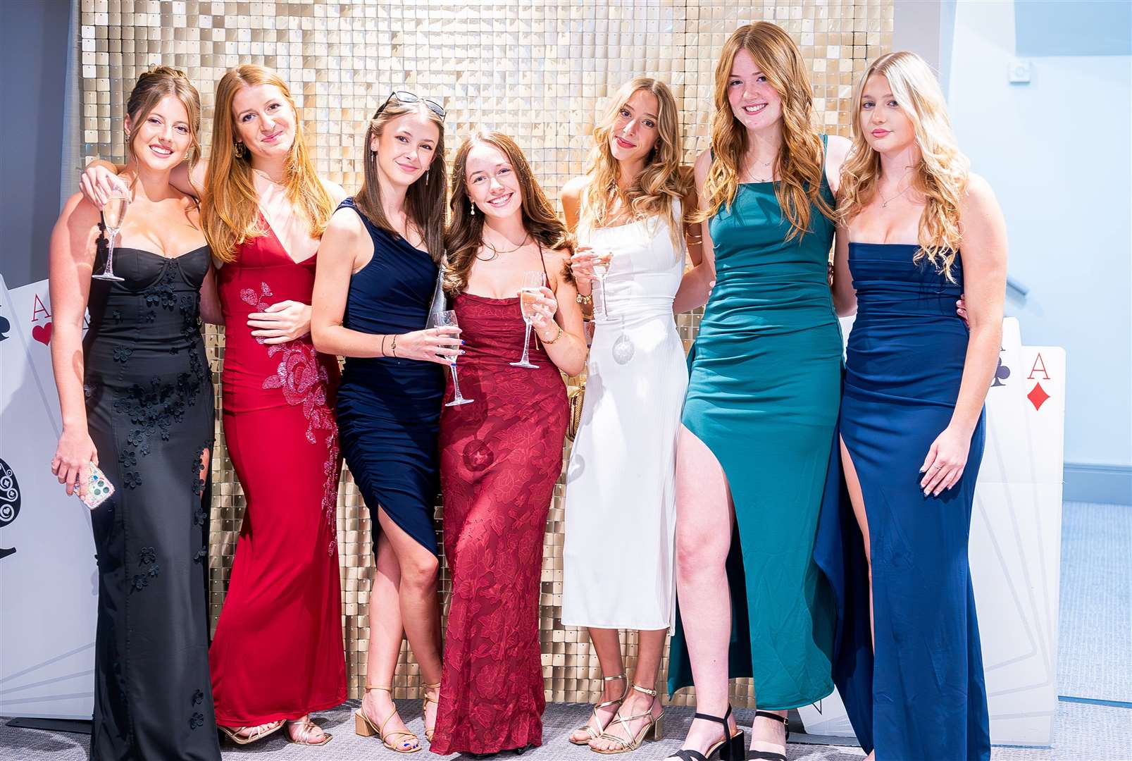 Students enjoying prom with friends